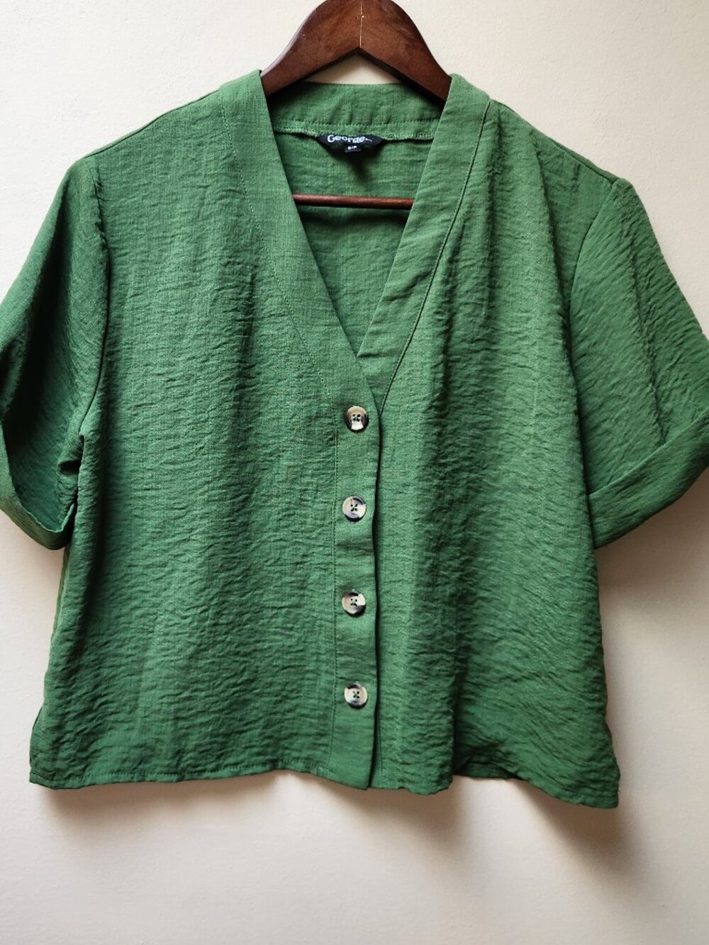 George green button up blouse / S